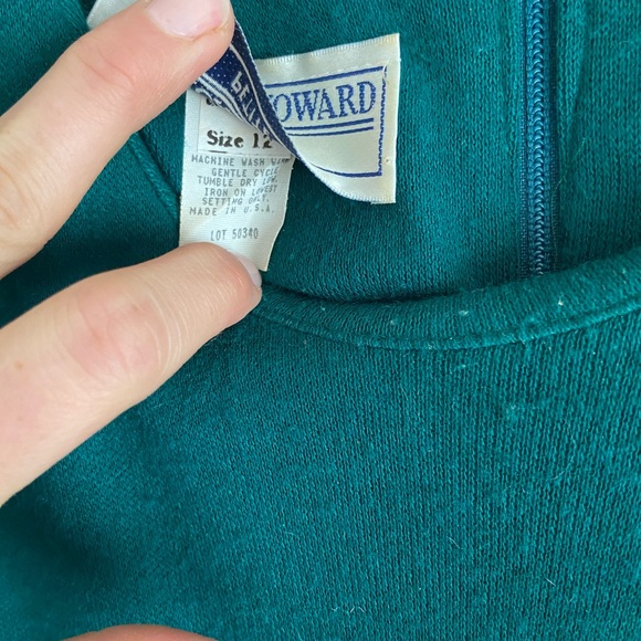 Vintage Jessica Howard 80s does 40s Dress Emerald Green - Picture 5 of 7